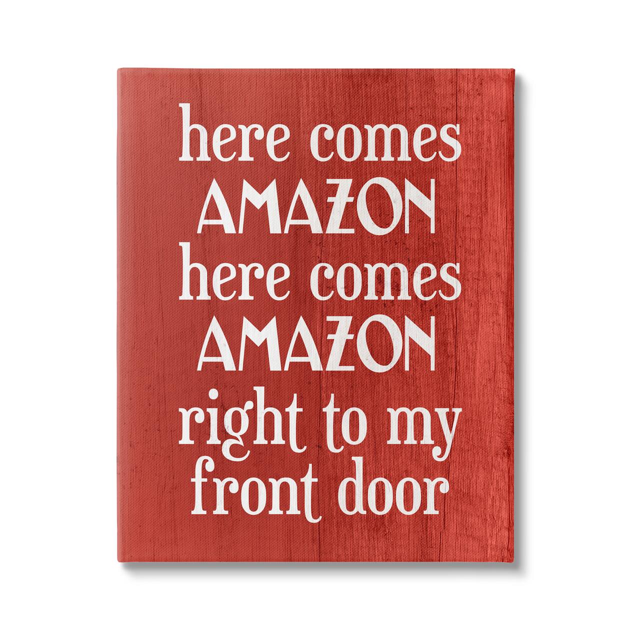 Stupell Industries Here Comes Amazon Funny Song Canvas Wall Art